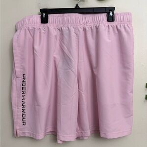 Under Armour Light Pink Athletic Shorts with Side Logo